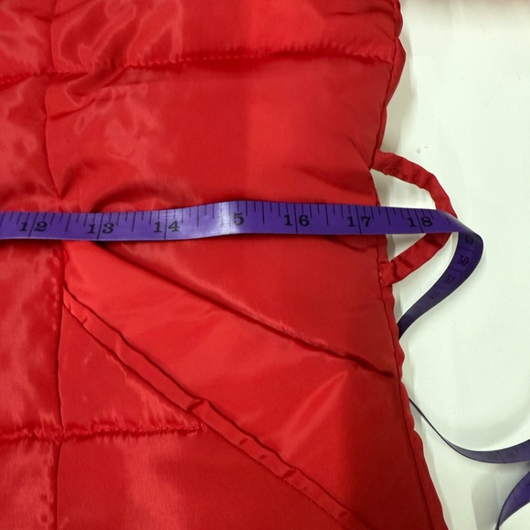 NWT Women's Long Red Puffer Coat with Hood - Size M - Picture 3 of 8